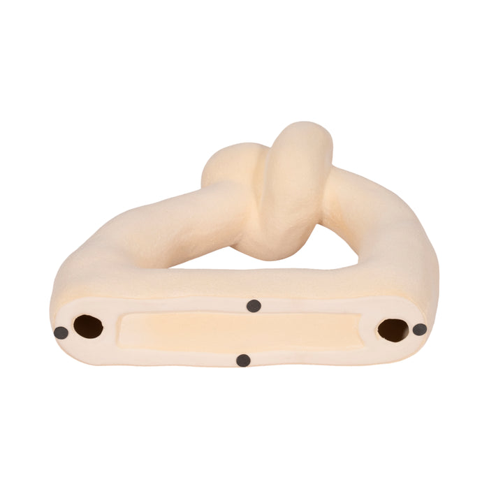 Sand Glaze Ceramic 11\" Knot with Open Cut-Out - Ivory