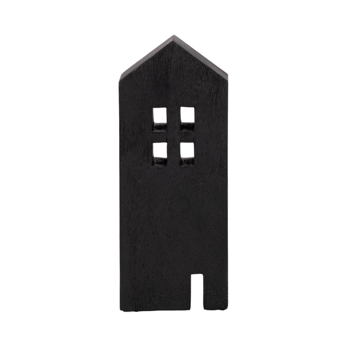 Wood 10\" House Tabletop Decor - Black