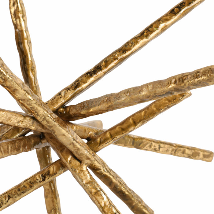 Iron 9\" Abstract Bar Tabletop Decor - Gold