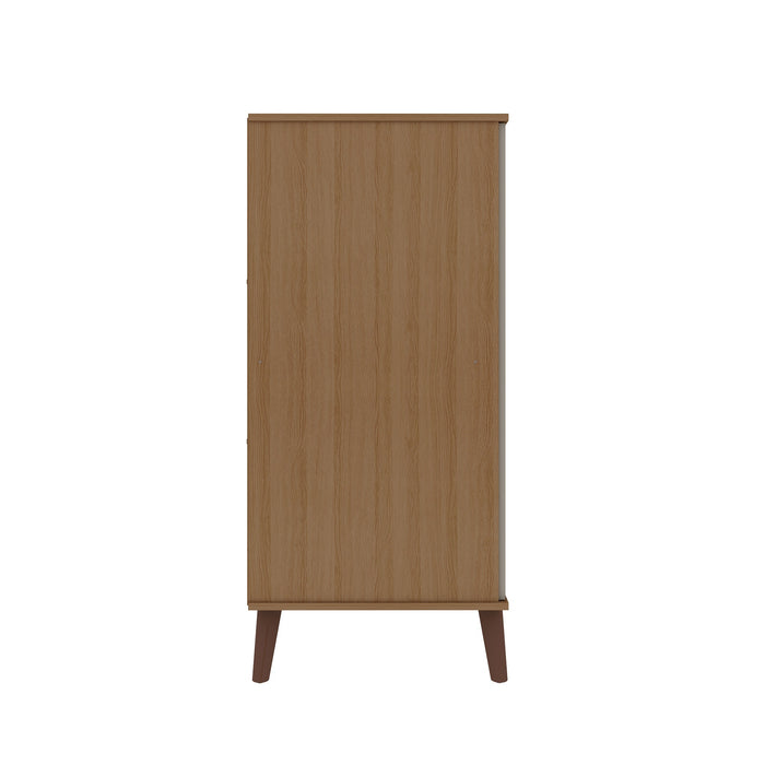 Manhattan Comfort Hampton Shoe Closet with 4 Shelves Solid Wood Legs - Off White