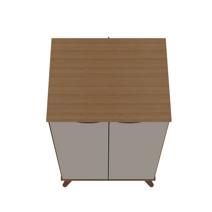 Manhattan Comfort Hampton Shoe Closet with 4 Shelves Solid Wood Legs - Off White