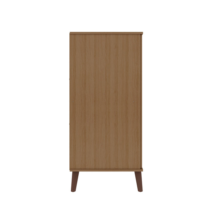 Manhattan Comfort Hampton Shoe Closet with 4 Shelves Solid Wood Legs - Maple Cream