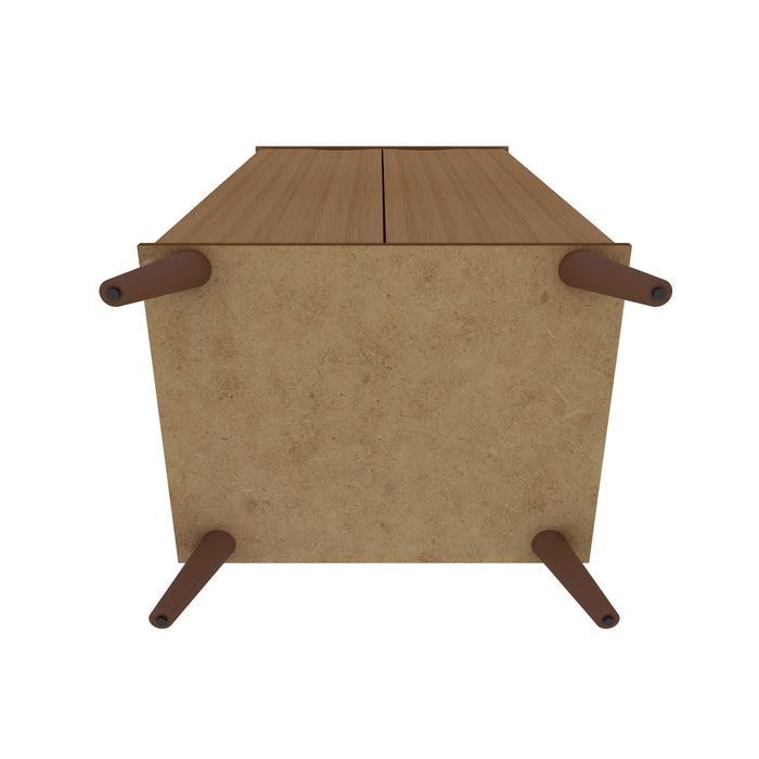 Manhattan Comfort Hampton Shoe Closet with 4 Shelves Solid Wood Legs - Maple Cream