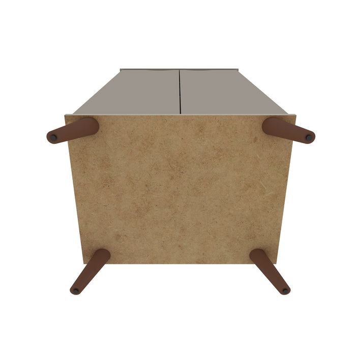 Manhattan Comfort Hampton Shoe Closet with 4 Shelves Solid Wood Legs - Off White & Maple Cream