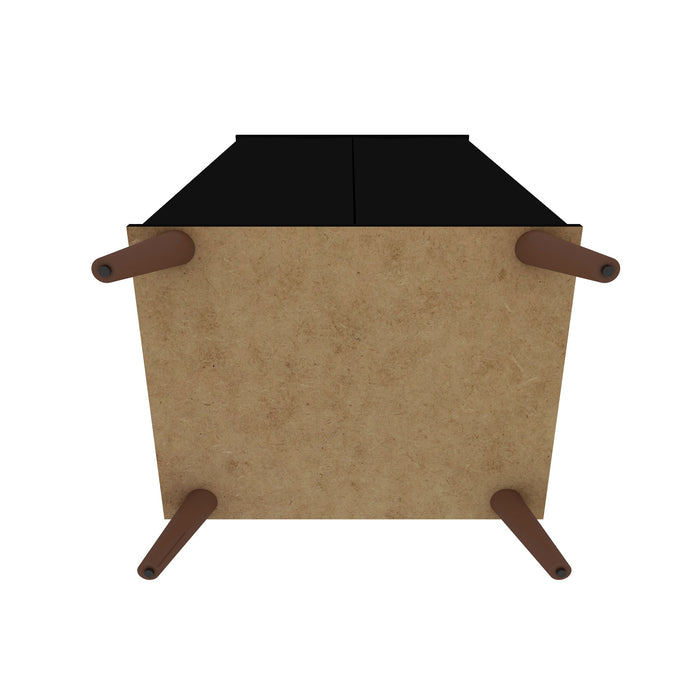 Manhattan Comfort Hampton Shoe Closet with 4 Shelves Solid Wood Legs - Black