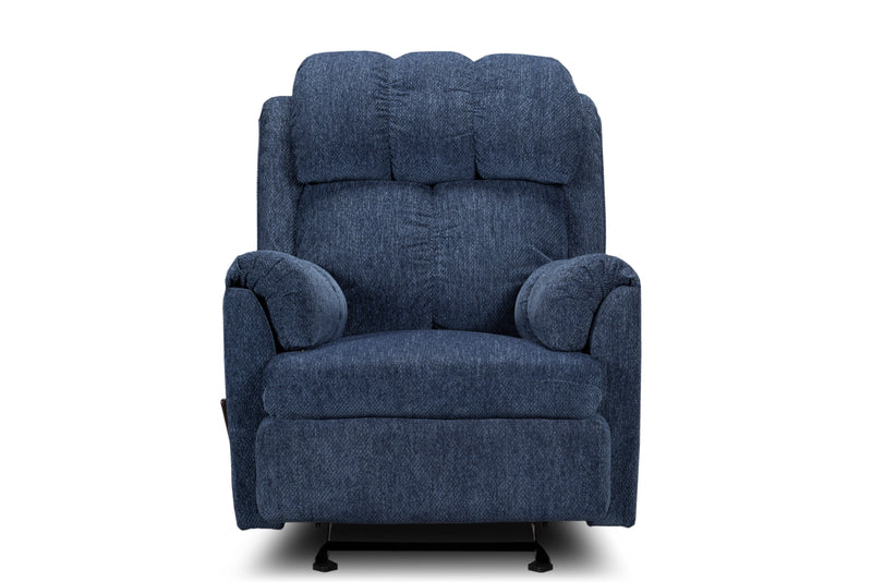 Made in Canada 35\" Chenille Fabric Rocker Reclining Chair - Navy Blue