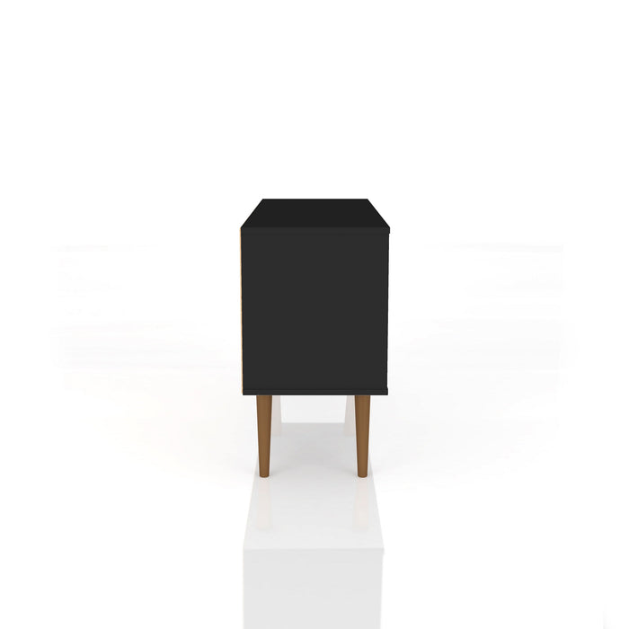 Manhattan Comfort Liberty 42.52\" Mid-Century Modern TV Stand with 2 Shelves & 1 Door - Black