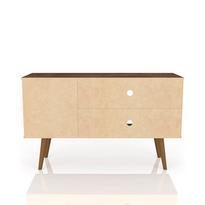 Manhattan Comfort Liberty 42.52\" Mid-Century Modern TV Stand with 2 Shelves & 1 Door - Black