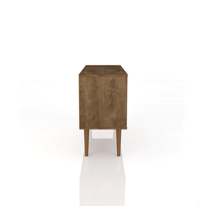 Manhattan Comfort Liberty 42.52\" Mid-Century Modern TV Stand with 2 Shelves & 1 Door - Rustic Brown