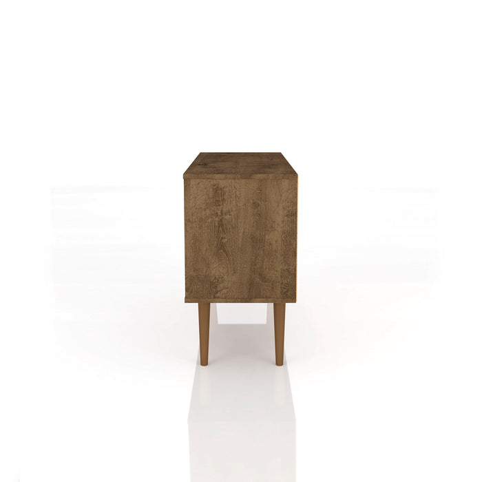 Manhattan Comfort Liberty 42.52\" Mid-Century Modern TV Stand with 2 Shelves & 1 Door - Rustic Brown