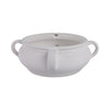 12\" Textured Bowl with Handles - White