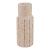 5\" x 2\" Raw Edge Travertine Taper Holder - Tan