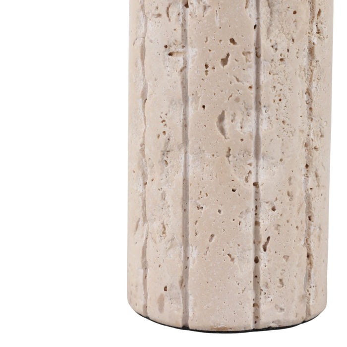 7\" x 2\" Raw Edge Travertine Taper Holder - Tan
