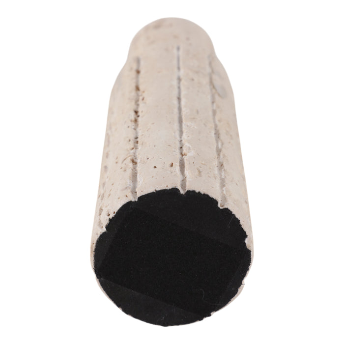 7\" x 2\" Raw Edge Travertine Taper Holder - Tan