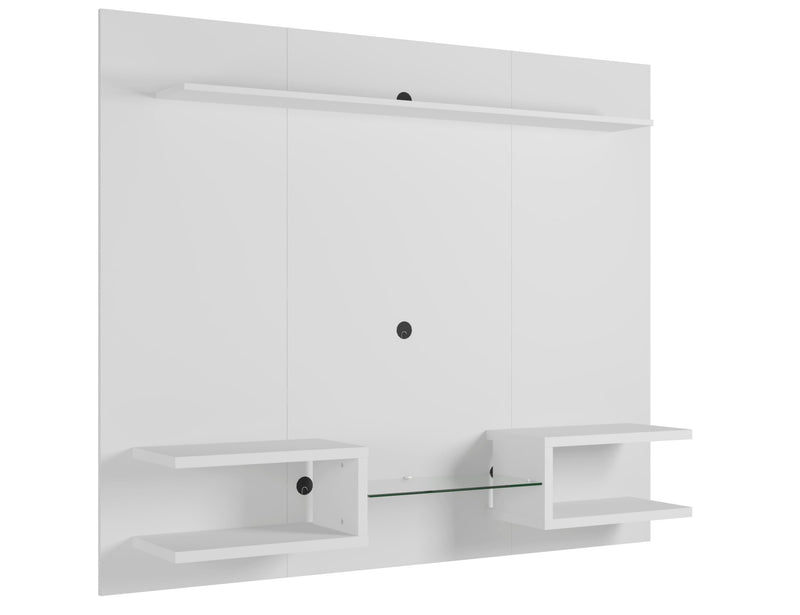 Manhattan Comfort Plaza 64.25\" Modern Floating Wall Entertainment Center with Display Shelves - White