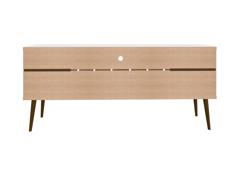 Manhattan Comfort Bradley 62.99\" TV Stand with 2 Media Shelves & 2 Storage Shelves - White