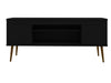 Manhattan Comfort Bradley 62.99\" TV Stand Black with 2 Media Shelves & 2 Storage Shelves - Black