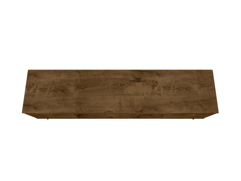 Manhattan Comfort Bradley 62.99\" TV Stand with 2 Media Shelves & 2 Storage Shelves - Rustic Brown & Yellow