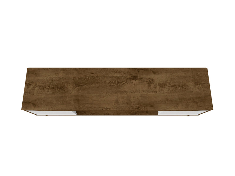 Manhattan Comfort Bradley 62.99\" TV Stand with 2 Media Shelves & 2 Storage Shelves - Rustic Brown