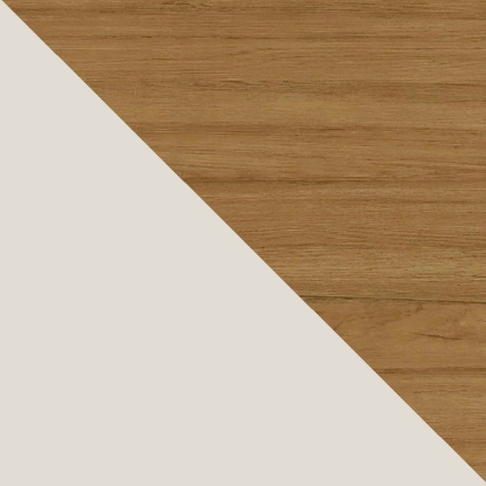 Manhattan Comfort Yonkers 62.99” Sideboard with Solid Wood Legs & 2 Cabinets - Off White & Cinnamon Buffet