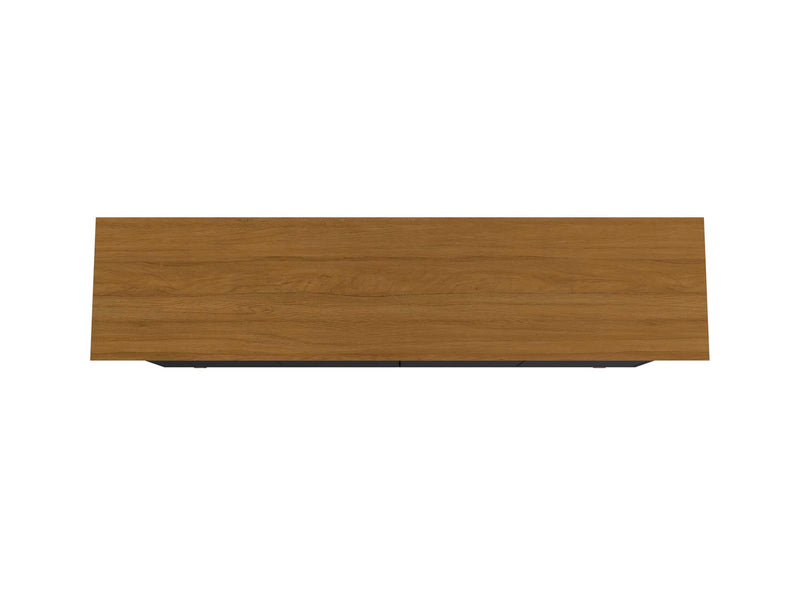 Manhattan Comfort Yonkers 62.99” Sideboard with Solid Wood Legs & 2 Cabinets - Black & Cinnamon