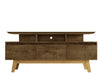 Manhattan Comfort Yonkers 62.99\" TV Stand with Solid Wood Legs & 6 Media Storage Compartments - Rustic Brown