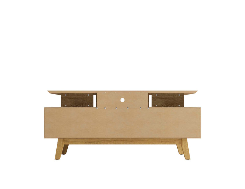 Manhattan Comfort Yonkers 62.99\" TV Stand with Solid Wood Legs & 6 Media Storage Compartments - Rustic Brown