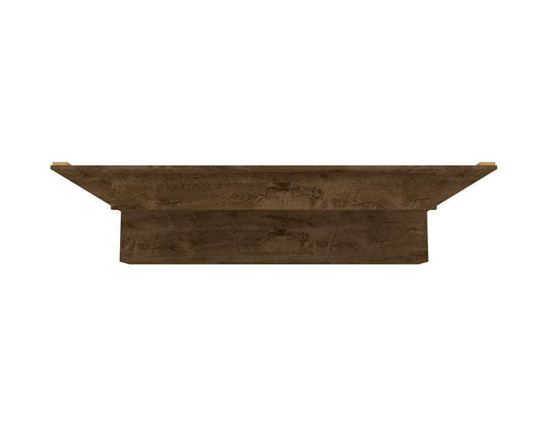 Manhattan Comfort Liberty 70.86\" Floating Wall Entertainment Center with Overhead Shelf - Rustic Brown
