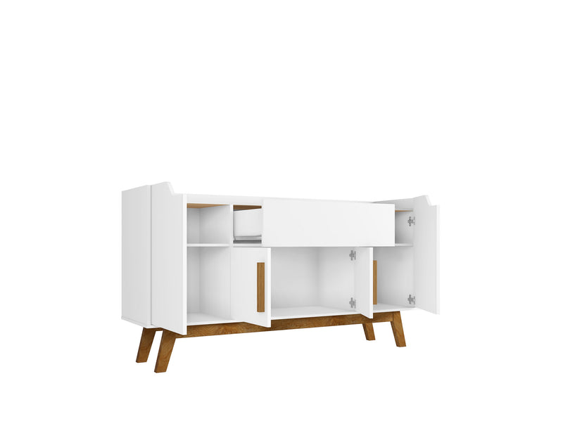 Manhattan Comfort Addie 53.54” Sideboard with 5 Shelves - White