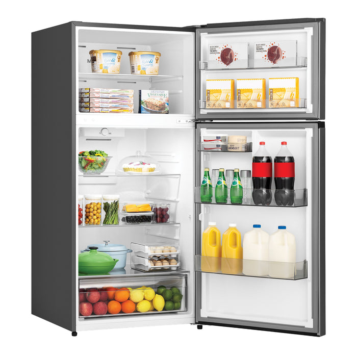 Hisense 30” 21.2 Cu. Ft. Full-Depth Top-Mount Refrigerator – Stainless Steel - RT21N3ESE