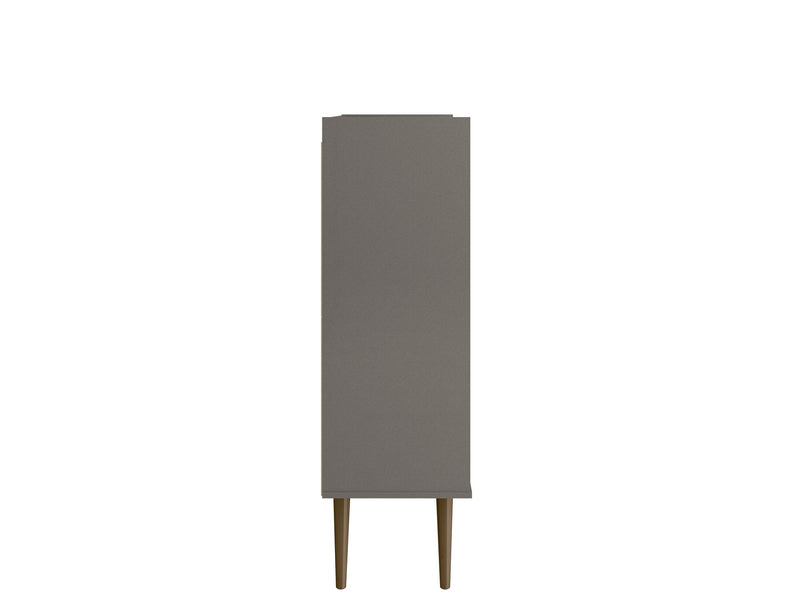 Manhattan Comfort Bogart Mid-Century Modern Accent Cabinet - Grey & Natural