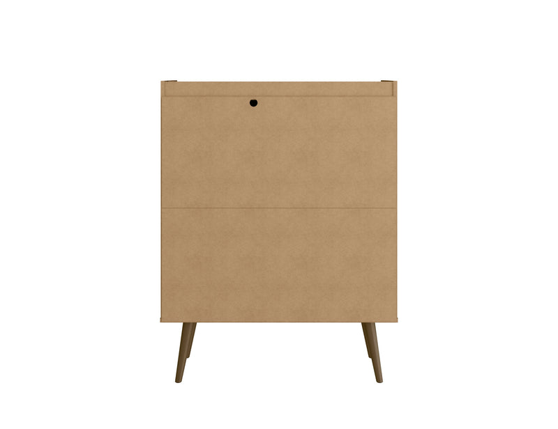 Manhattan Comfort Bogart Mid-Century Modern Accent Cabinet - Rustic Brown & Natural
