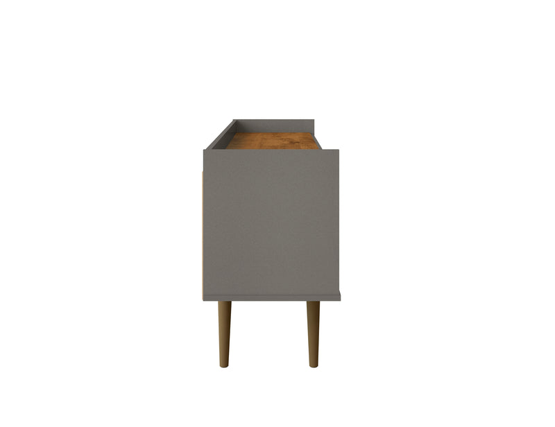 Manhattan Comfort Bogart 53.54\" Mid-Century Modern TV Stand - Grey & Natural