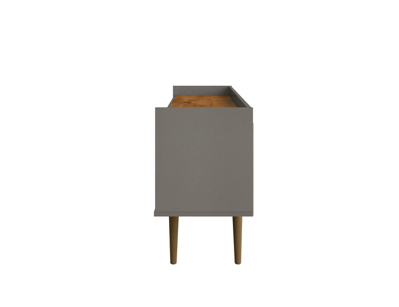 Manhattan Comfort Bogart 53.54\" Mid-Century Modern TV Stand - Grey & Natural