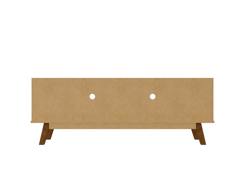 Manhattan Comfort Mid-Century Modern Marcus 62.99\" TV Stand with Solid Wood Legs - White