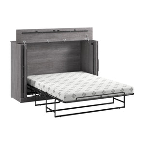 Bestar Pur 69 W Full Cabinet Bed with Mattress - Bark Grey