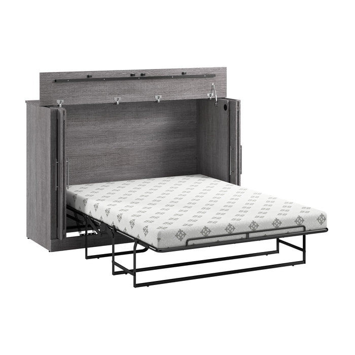 Bestar Pur 69 W Full Cabinet Bed with Mattress - Bark Grey