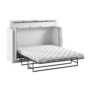Bestar Pur 75 W Queen Cabinet Bed with Mattress - White