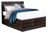 ["Yorkdale 12-Drawer Platform Bed with Headboard & Storage Frame, Made in Canada, Brown - Full Size"]