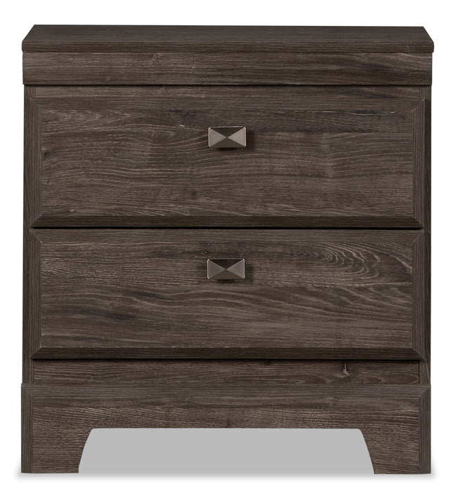 Yorkdale Bedside 2-Drawer Nightstand, 23.5\"W x 24.7\"H, Made in Canada - Grey