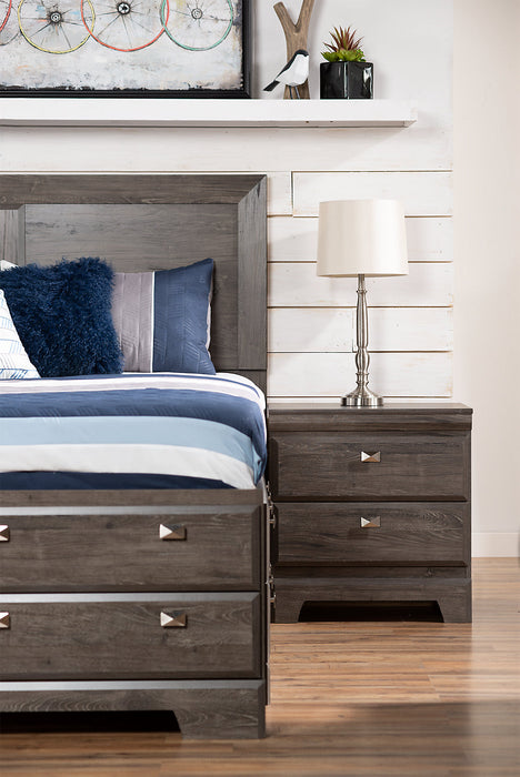 Yorkdale Bedside 2-Drawer Nightstand, 23.5\"W x 24.7\"H, Made in Canada - Grey
