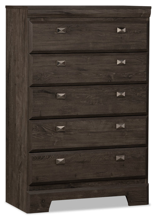 Yorkdale Bedroom Chest of Drawers, 5-Drawer, 31.1\"W x 47.4\"H, Made in Canada - Grey