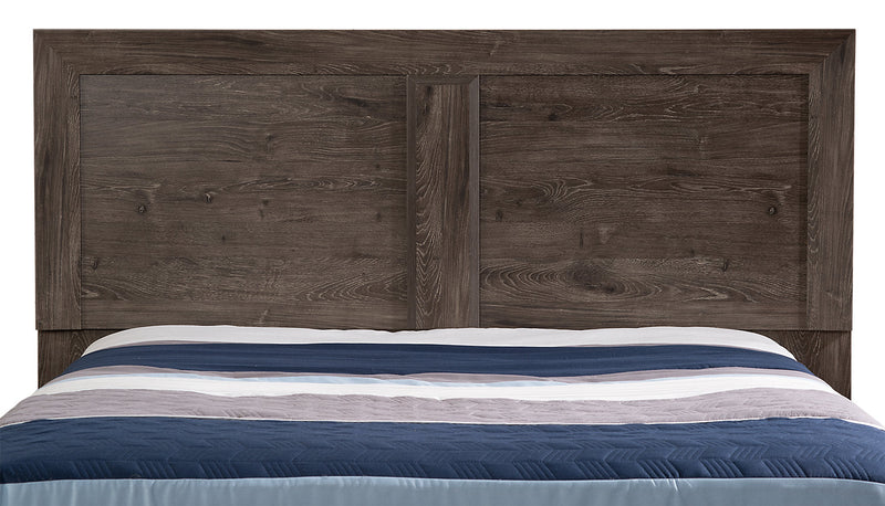 Yorkdale 5pc Bedroom Set with 12-Drawer Storage Bed, Dresser & Mirror, Grey - Full Size