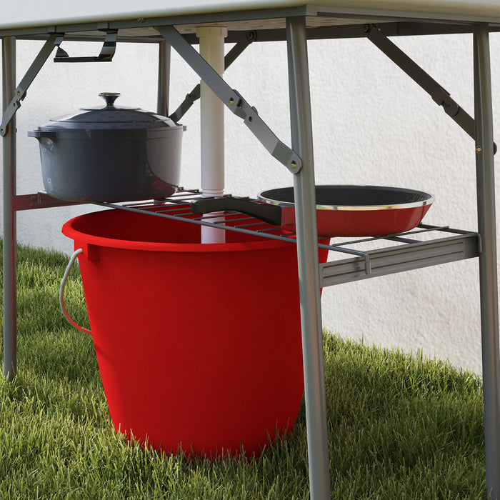Outsunny 3.4ft Folding Party Cooler For Drinks, Outdoor Cooler Table, White