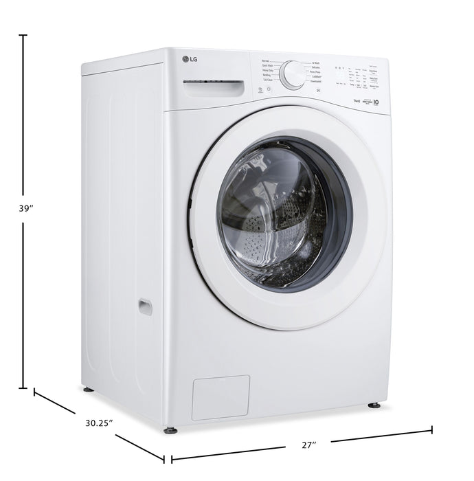 LG 4.5 Cu. Ft. Ultra Large Front Load Washer with AI Wash – White - WM3420CW