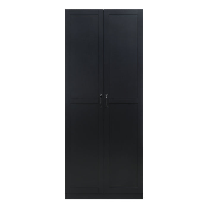 Manhattan Comfort Hopkins Modern Freestanding Storage Closet with 7 Shelves - Black