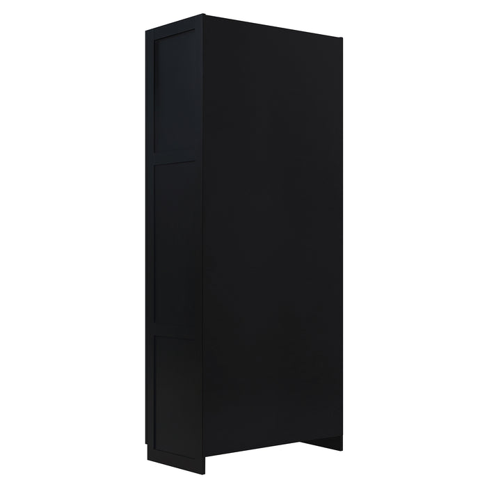 Manhattan Comfort Hopkins Modern Freestanding Storage Closet with 7 Shelves - Black