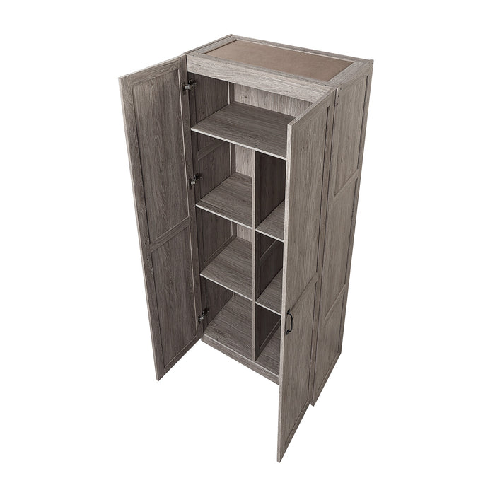 Manhattan Comfort Hopkins Modern Freestanding Storage Closet with 7 Shelves - Grey