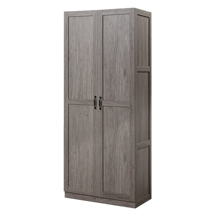 Manhattan Comfort Hopkins Modern Freestanding Storage Closet with 7 Shelves - Grey