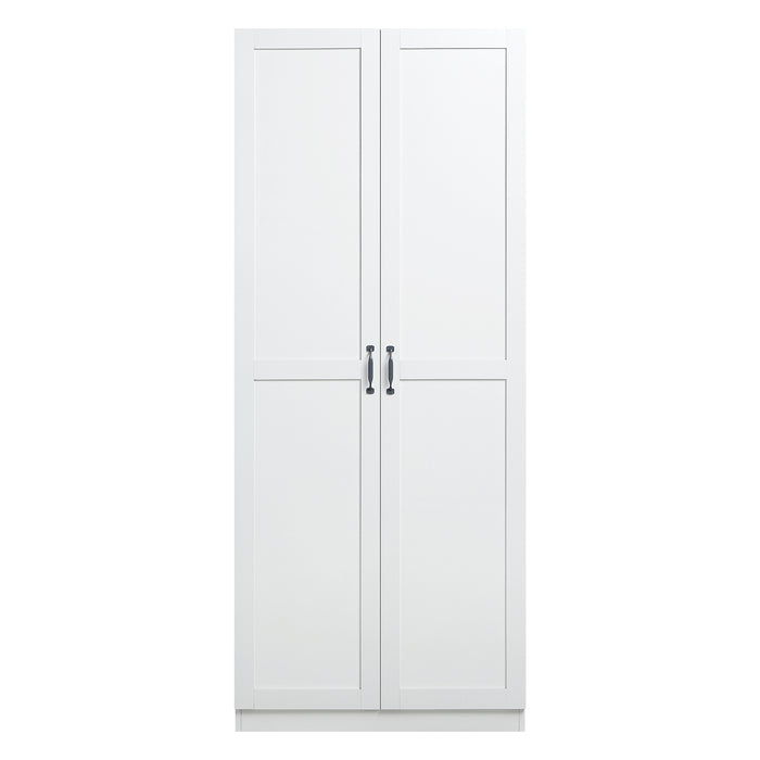 Manhattan Comfort Hopkins Modern Freestanding Storage Closet with 7 Shelves - White